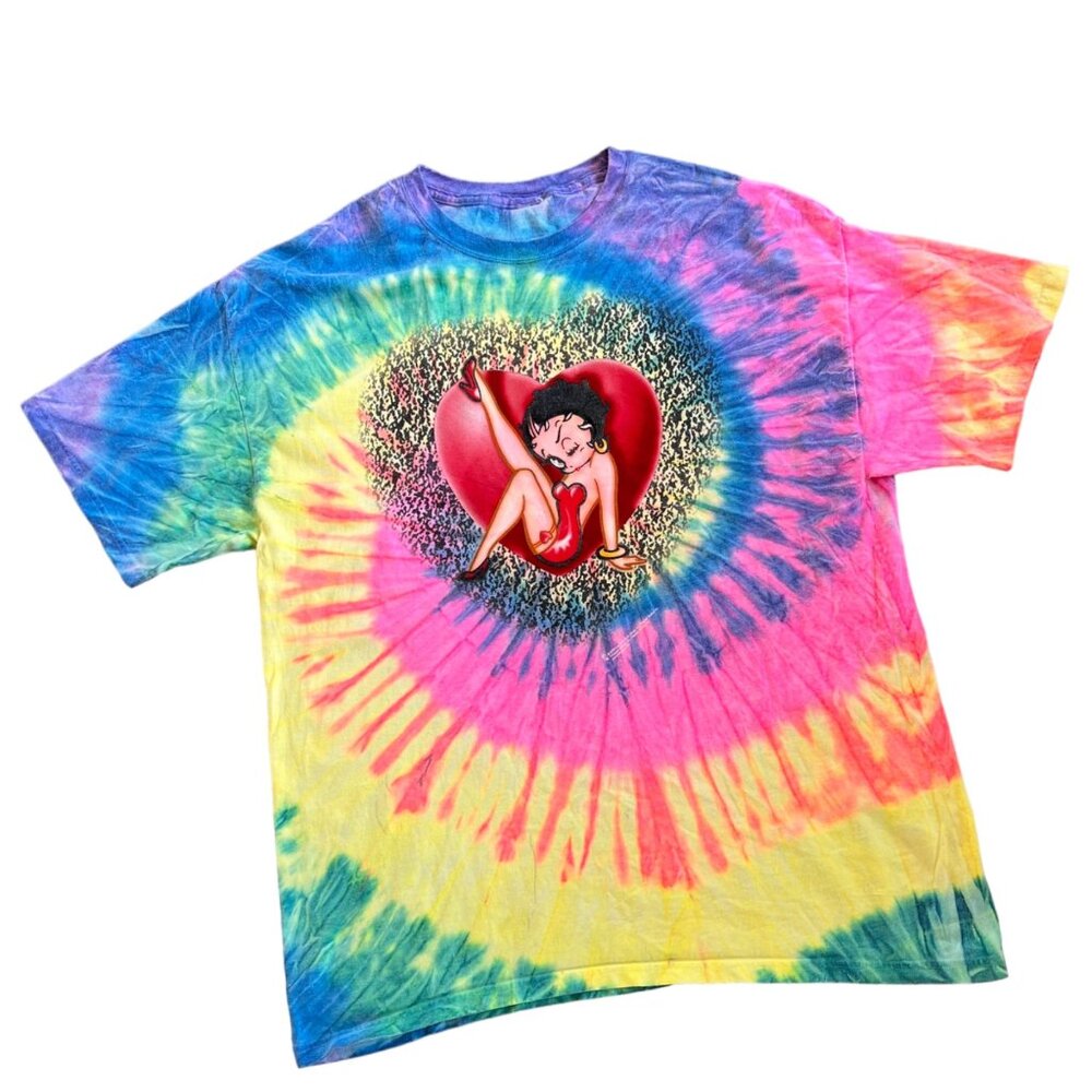Betty Boop Neon Tie Dye Graphic Tee L